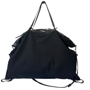 Saint Laurent ID Convertible Travel Duffel Bag Large Black Canvas Leather Trim